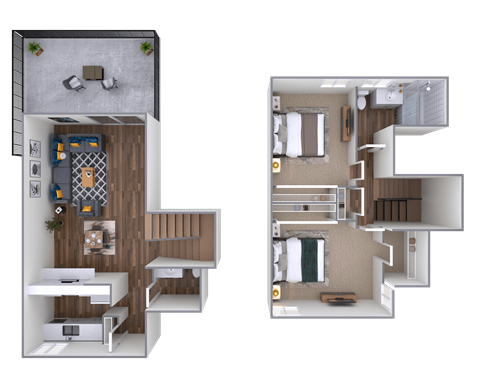 a floor plan of a house with a bedroom and a living room